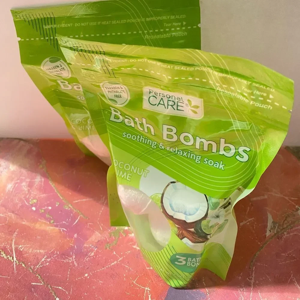 🎀Personal care 🍃Bath Bombs soothing & relaxing soak coconut 🌴 & Lime (Set Of 2)💥